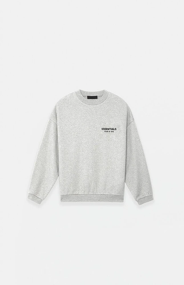 Fear of God Essentials Kids Light Heather Grey Fleece Crew Neck Sweatshirt