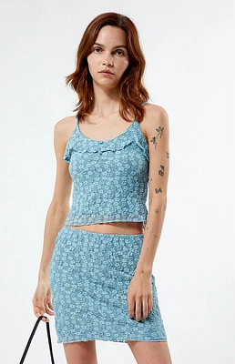 Daisy Street Bubble Lace Mid Rise Mini Skirt