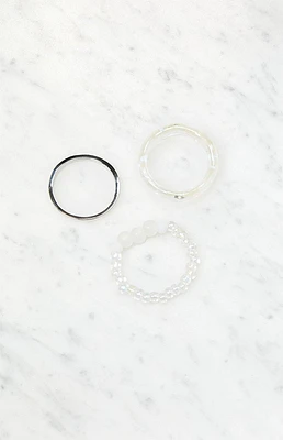 LA Hearts 3 Pack Clear Rings