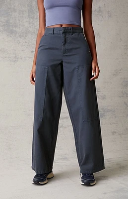 PacSun Navy Wide Leg Trousers