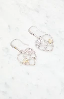 LA Hearts Heart Flower Drop Earrings