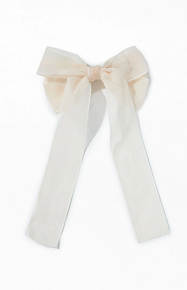 LA Hearts Cream Triple Bow Barrette