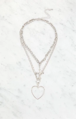 LA Hearts Chunky Cross Layered Necklace