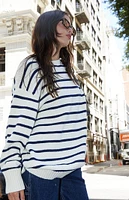 John Galt White & Black Striped Brianna Sweater