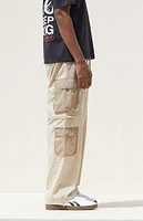 PacSun Tan Baggy Nylon Cargo Zip Off Pants