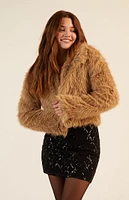 Daisy Street Faux Fur Cropped Jacket