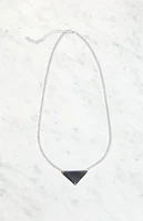 LA Hearts Silver Triangle Pendant Necklace