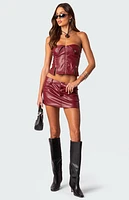 Edikted Maya Faux Leather Mini Skirt