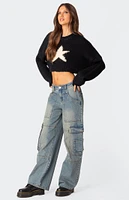 Edikted Mega Star Cropped Sweater