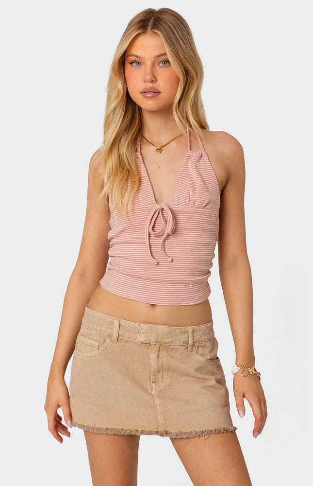 Edikted Lanai Striped Halter Top