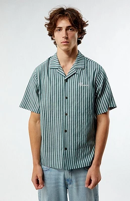 PacSun Embroidered Stripe Camp Shirt