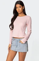 Edikted Rosemarie Lacey Waffle Top