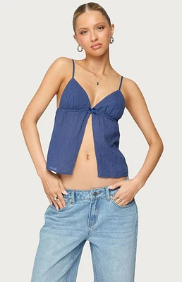 Edikted Otis Eyelet Split Front Tank Top