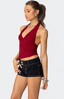 Edikted Rhett Asymmetric Hem Halter Top