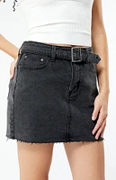Ellie Belted Denim Mini Skirt