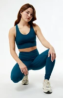 Active Motion Ribbed V-Neck Sports Bra