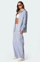 Edikted Oversized Pinstripe Button Up Shirt