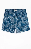 Pacsun Blue Aaron Paisley Mesh Volley Shorts