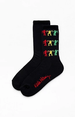 Keith Haring Rainbow Dancing Crew Socks