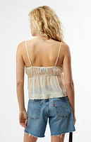 Your Favorite Birdie Chiffon Tie Front Top