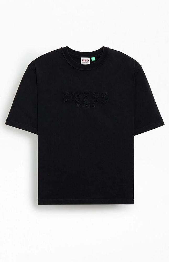 GUESS Originals Black Applique Boxy T-Shirt