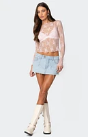 Edikted Lise Sheer Lace Top