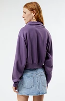 PacSun Los Angeles Half Zip Cropped Sweatshirt