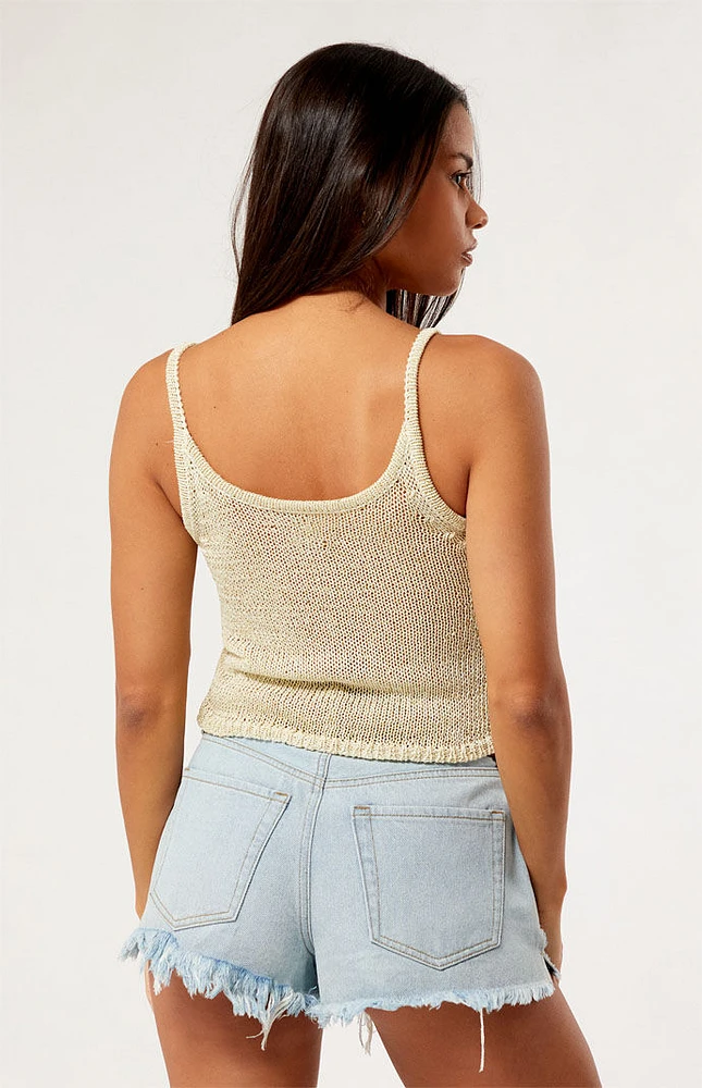 LA Hearts Rosemary Sequin Sweater Tank Top