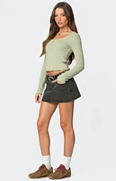 Edikted Jayde Ribbed Henley Top
