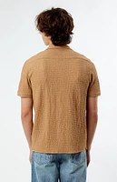 PacSun Pointelle Textured Woven Camp Shirt