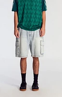 Pacsun Light Indigo Baggy Cargo Denim Shorts