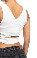 Roxy White Good Keepsake Crop Tank Top