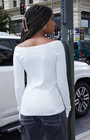 John Galt Silver Serena Off-The-Shoulder Top