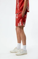 Los Sundays Red Good Vibes 5" Swim Trunks