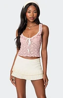 Edikted Contrast Sheer Lace Top