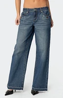 Edikted Davis Grommet Low Rise Jeans