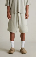 Fear of God Essentials Heather Stone & Cloud White Basketball Fleece Sweat Shorts