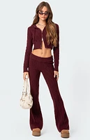 Edikted Ray Cable Knit Flared Pants