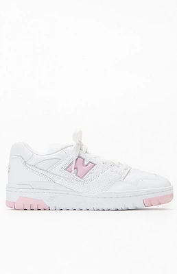 New Balance White & Pink 550 Sneakers