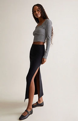 PacSun Ribbed Slit Midi Skirt