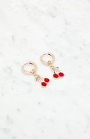 LA Hearts Cherry Charm Hoop Earrings