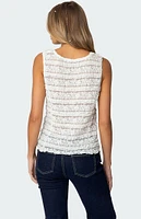 Edikted Evolet Sheer Lace Split Front Top