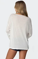 Edikted Oversized Semi Sheer Long Sleeve T-Shirt