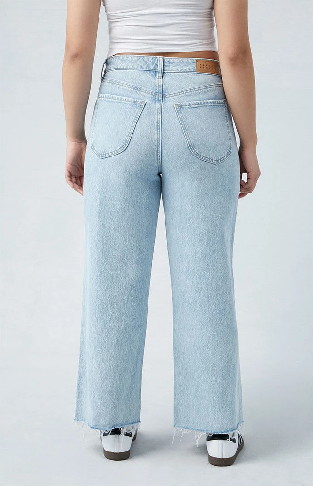 PacSun Eco Stretch Light Indigo Curve Cropped Wide Leg Jeans