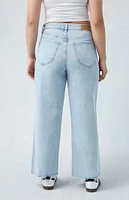 PacSun Eco Stretch Light Indigo Curve Cropped Wide Leg Jeans