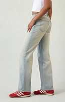 Pacsun Jordyn Low Rise Straight Leg Jeans Light Blue Wash