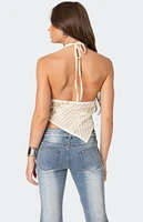 Edikted Quinta Lacey Asymmetric Halter Top