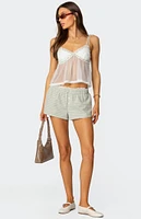 Edikted Sheer Lacey Babydoll Tank Top