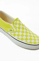 Vans Yellow Classic Checkerboard Slip-On Sneakers