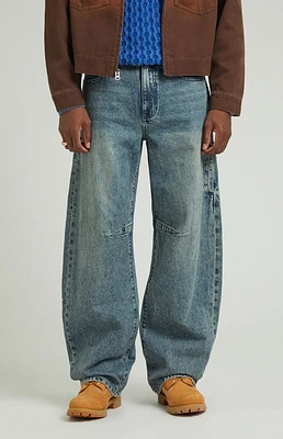 PacSun Dark Indigo Tinted Dart Baggy Barrel Jeans